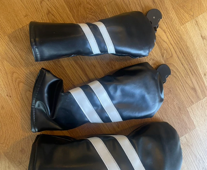 Black Synthetic Leather Golf Club Headcovers Set