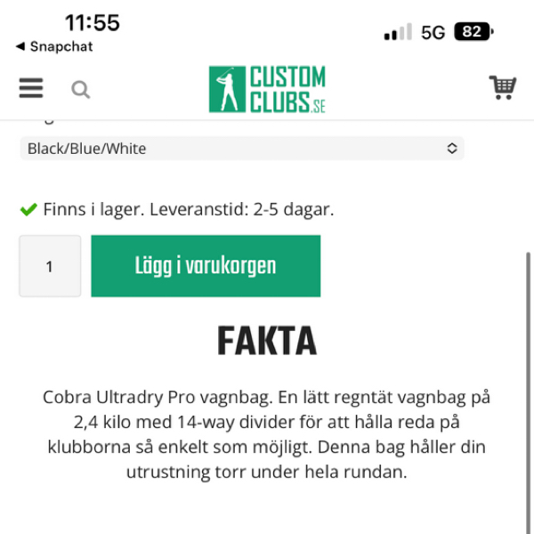 Vagnbag Cobra + vagn Fastfold  thumbnail 3