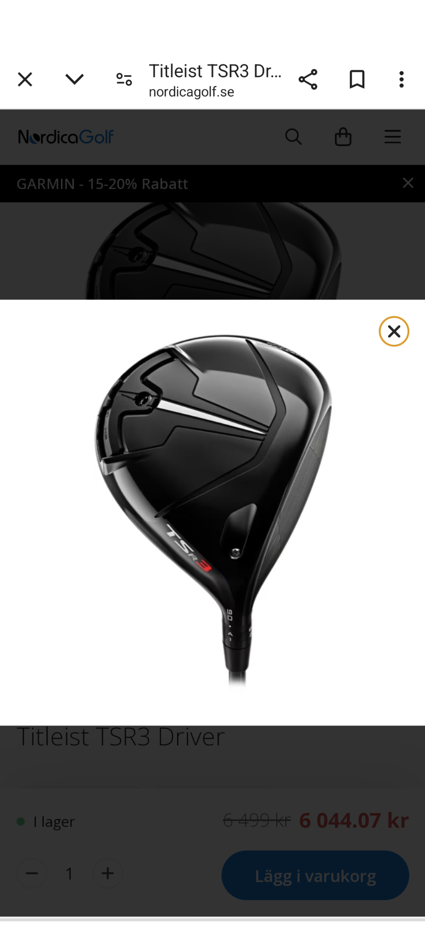 Köpes Titleist TSR3 driver